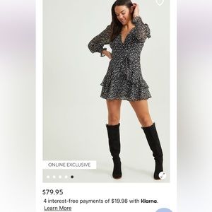 Black & white long sleeve dress